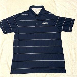 Men’s XL Seattle Seahawks ANTIGUA Navy Performance Golf Polo